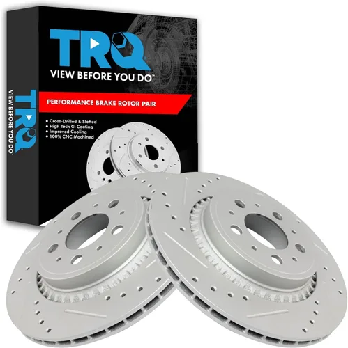 Miniatura 187 de TRQ Juego de rotores de freno de rendimiento trasero con revestimiento G premium compatible con Mazda 6 2014-2021