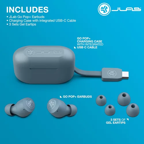Miniatura 58 de JLab Go Air Pop+ Auriculares Verdaderamente Inalámbricos, Auriculares Intraaurales, Auriculares Bluetooth, 35H de Tiempo de Reproducción, Menta