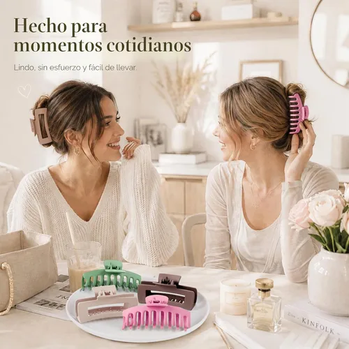 Miniatura 7 de TOCESS Paquete de 8 pinzas grandes para el cabello para mujer, pinzas grandes para cabello fino y grueso, rizado, agarre fuerte de los años 90, 4.33