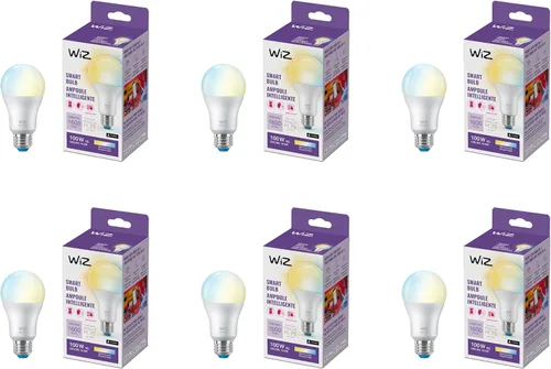 Miniatura 8 de WiZ Connected Bombillas inteligentes LED A19 de 100 W, sintonizables, color blanco, se conecta a tu Wi-Fi, bombilla inteligente E26, controla