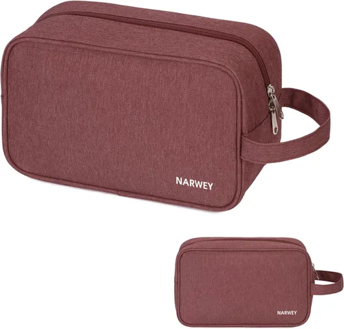 Miniatura 8 de Bolsa de aseo grande de tamaño completo, bolsa de cosméticos, bolsa de maquillaje de viaje, organizador para mujeres, hoja verde Z, M