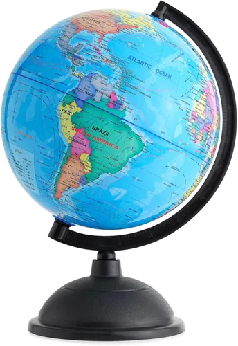 Globo terráqueo con soporte – Globo terráqueo de escritorio para enseñanza, rotativo – perfecto para niños, estudiantes de geografía, profesores y
