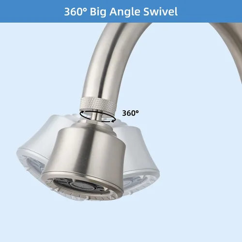 Miniatura 6 de Hygie Rinse Reemplazo de la cabeza del grifo del fregadero de cocina, accesorio rociador de 4 grifos rociadores con giro de ángulo grande, rosca
