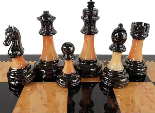Miniatura 4 de HPL Staunton - Juego de ajedrez cromado y negro para hombre con tablero de color nogal oscuro de 18 pulgadas, 2 jugadores, a partir de 12 años