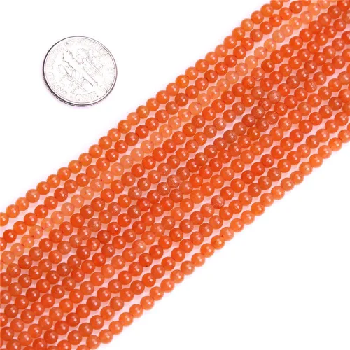 Miniatura 8 de JOE FOREMAN Cuentas de aventurina naranja para hacer joyas, piedras preciosas naturales semipreciosas de 0.394 in, redondas de 15 pulgadas