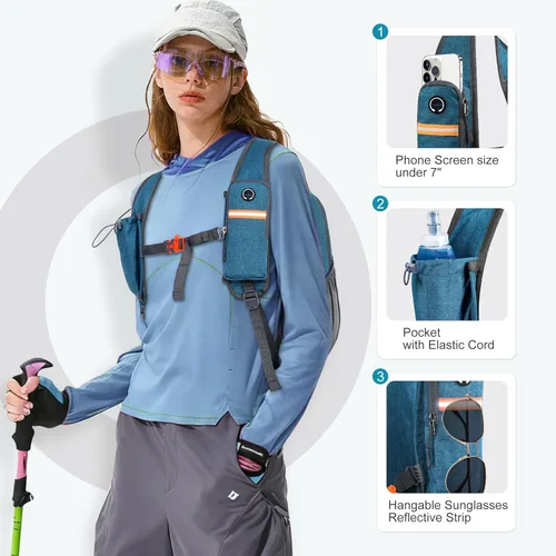 Miniatura 2 de FIORETTO Mochila de senderismo de 15L para mujeres y hombres, mochila mini plegable, mochila ligera pequeña para acampar, viajar al aire libre