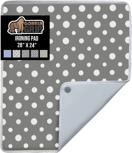 Miniatura 15 de GORILLA GRIP The Original - Funda y almohadilla para tabla de planchar, revestimiento de silicona, acolchado grueso resistente a la quemadura, Gris