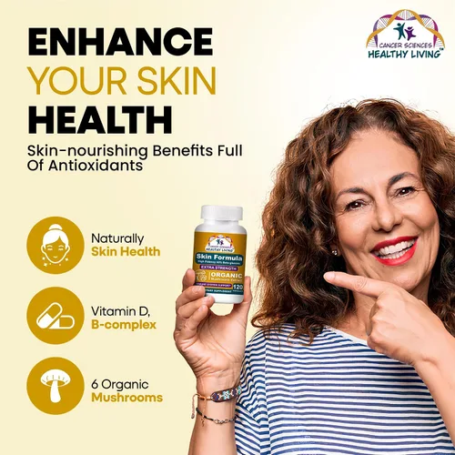 Miniatura 2 de Cancer Sciences Suplemento de bienestar de la piel, suplemento de hongos con extracto orgánico certificado por USDA, extra fuerte 1,500 mg