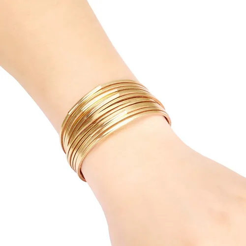 Miniatura 2 de Fesciory - Pulseras envolventes de cuero para mujer, brazalete de cuentas de cristal de leopardo, bohemia, multicapa