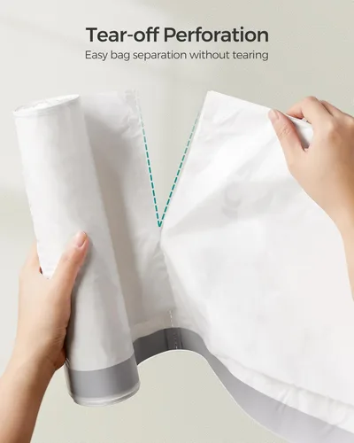 Miniatura 4 de SONGMICS Bolsas de basura con cordón, bolsas de basura para cocina, fáciles de arrancar, paquete sin caja, para botes de basura de 18 galones