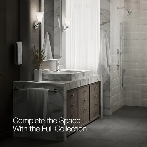 Miniatura 10 de Kohler 74021-4-CP Taut - Grifo de lavabo de baño con mango único, 1.2 gpm, cromo pulido