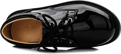 Miniatura 3 de Zapatos de esmoquin brillantes para niños, zapatos Oxford de vestir de charol para niños