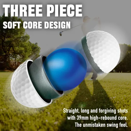 Miniatura 3 de agape MP5S MP5 VS3 - Pelotas de golf DuraPlus Uretano blanco y negro, 5 piezas y 3 piezas de doble núcleo