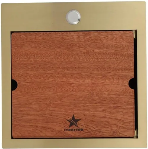 STARSTAR Estación de trabajo con repisa de montaje superior/cuenco individual dorado mate de acero inoxidable para