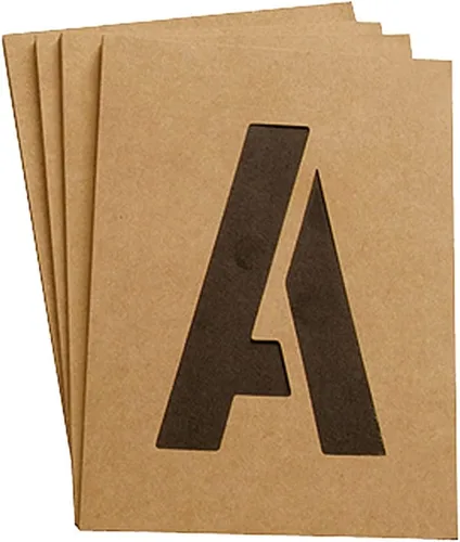 Miniatura 2 de HY-KO Products ST-5 plantillas de números y letras, 5 pulgadas, color marrón