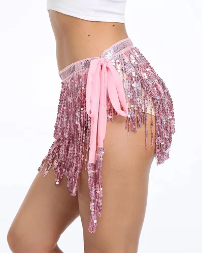 Miniatura 3 de Falda cruzada de lentejuelas para mujer, disfraz de Mardi GrasNavidadHalloweenDía de San Patricio