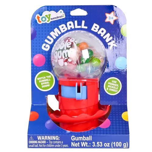 Miniatura 7 de Máquina de chicles Toymendous para niños con chicles - Dispensador de mini dulces de goma de mascar Alhóndiga para niños - Reciba colores rojo