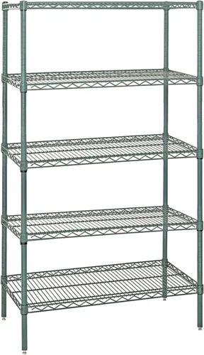 Miniatura 45 de Quantum Storage Systems WR74-1824BK Kit de inicio para estantería de alambre de 4 niveles de altura de 74 pulgadas, acabado negro, 18 pulgadas