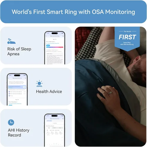 Miniatura 4 de RingConn - Gen 2, anillo inteligente con monitoreo de apnea del sueño, sin suscripción, batería de 12 días, seguimiento de salud, compatible