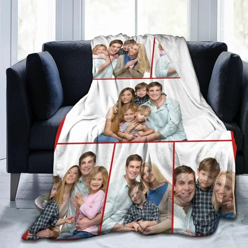 Miniatura 15 de Manta personalizada con collages de fotos, mantas personalizadas para familiares, amigos, perros o mascotas, utilizada como recuerdo y regalo, 1 1