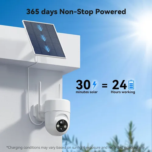Miniatura 5 de ELYSOO Cámara Solar Inalámbrica para Exteriores, Visión Nocturna a Color 2K, Cámaras de Seguridad Inalámbricas para Exteriores con Vista de 360°