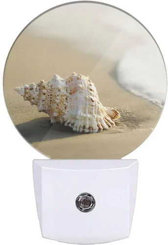 Miniatura 21 de EKOBLA Luz nocturna enchufable de estrellas de mar y conchas marinas, luz nocturna LED de playa con sensor automático del atardecer al amanecer