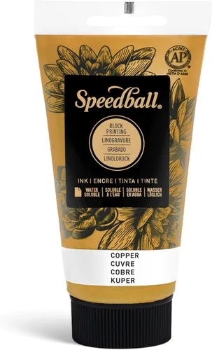 Miniatura 40 de Speedball Tinta de impresión en bloque soluble en agua 3815 – Color intenso con acabado satinado AP no tóxico 8 onzas líquidas, peltre
