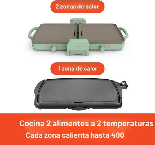 Miniatura 3 de Bella Plancha de cerámica plegable Fold-n-Store de doble temperatura de 10" x 20", utensilios de cocina que se adaptan a cualquier lugar™, Vidrio