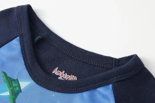 Miniatura 2 de Pijamas para niños, dinosaurio, cohete, espacio, 4 piezas, conjunto de ropa de dormir de 2 a 12 años