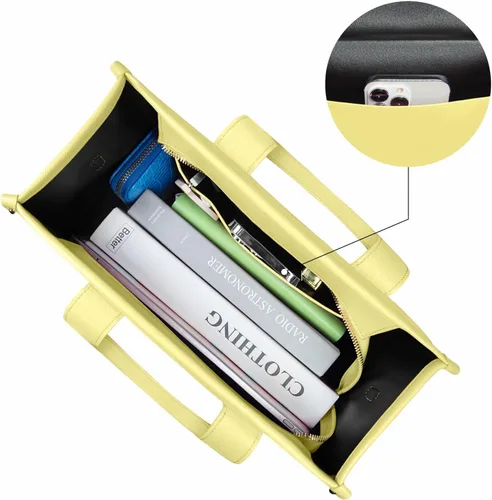 Miniatura 4 de NPBAG The Tote Bag para mujer, bolso de piel sintética con cremallera, bolso de hombro cruzado para viajes, escuela, trabajo, bolso de moda con asa