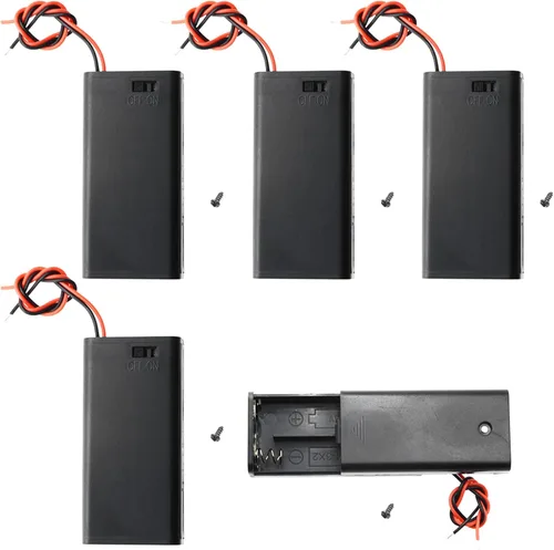 Miniatura 9 de 6 unids 2 x 3V CR2032 botón moneda celda titular de la batería con plomo encendido apagado interruptor