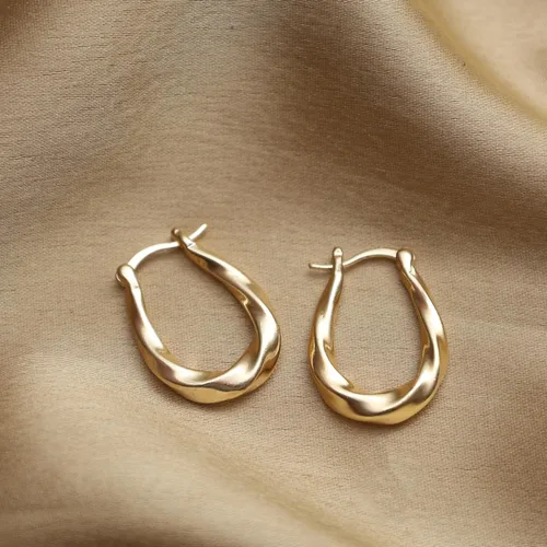 Miniatura 61 de Gempires - Aretes ligeros y gruesos, delicados y minimalistas, hipoalergénicos, chapados en oro, sin deslustre, diseño clásico, para uso diario