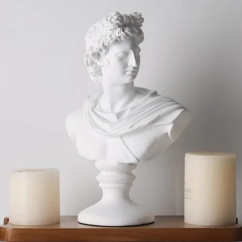 Miniatura 7 de XMGZQ Estatua griega de David de 11.8 pulgadas, busto romano clásico para Apolo, escultura de mitología griega grande para decoración del hogar
