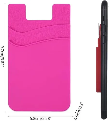 Miniatura 3 de Billetera de silicona para teléfono, soporte para tarjetas para la parte posterior de la funda del teléfono, cartera de identificación/tarjeta