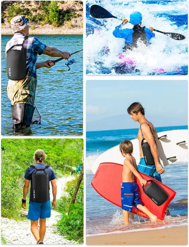 Miniatura 5 de HEETA - Bolsa seca impermeable para mujeres y hombres (versión actualizada) 5 L/10 L/20 L/30 L/40 L, bolsa de almacenamiento seca ligera con parte