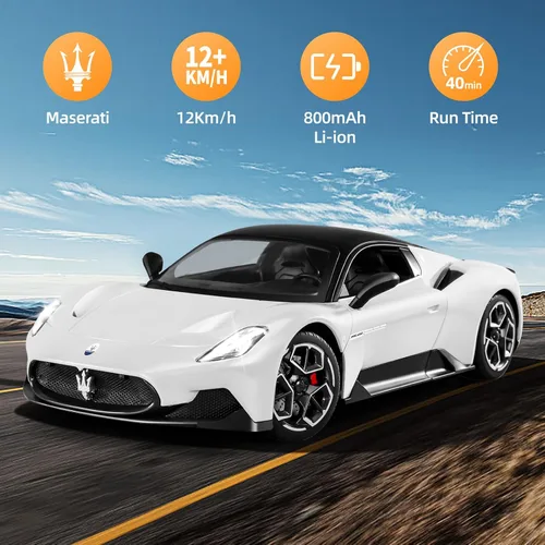 Miniatura 2 de MIEBELY Maserati - Auto de control remoto, puerta que se abre a escala 1:12, auto de juguete Rc 7.4 V 900 mAh, con licencia de 7.5 mi/h, autos