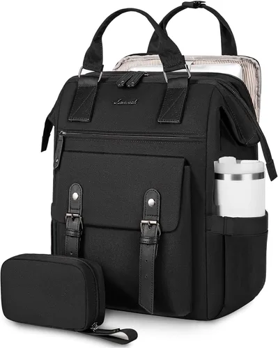 Miniatura 46 de LOVEVOOK - Mochila para laptop de mujer, bolsa de trabajo, viaje, computadora, mochila para maestra o enfermera, bolsa para libros, beige verde