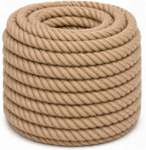 Miniatura 9 de Twisted Manila - Cuerda de yute natural (1.5 pulgadas x 10 pies), cuerda de cáñamo gruesa para muelles, barandillas, escalada de árboles, decoración