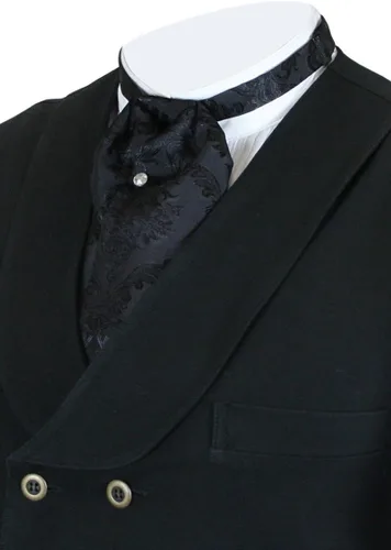 Miniatura 3 de Historical Emporium Corbata de satén jacquard para hombre, corbata victoriana eduardiana occidental para boda, Halloween, cosplay