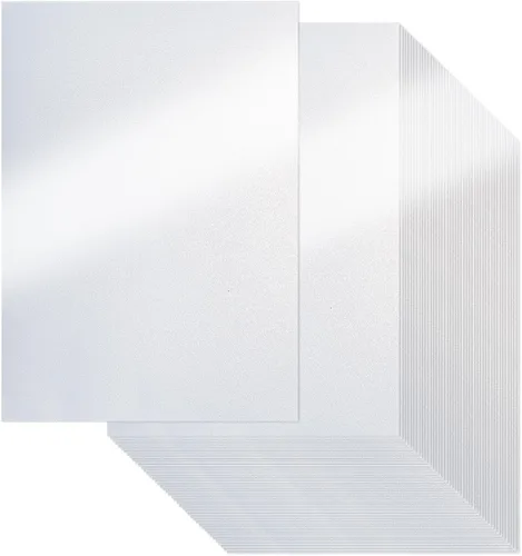 Papel de cartulina blanco brillante, 120 hojas de papel nacarado de 92 libras (250 gsm/92 libras) para manualidades, cartulina brillante de doble