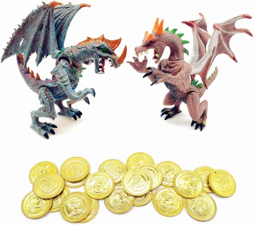 Miniatura 2 de Guaishou Ancient Dragon Knight - Figura de acción de 4 piezas con moneda dorada, 20