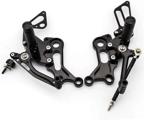 Krace Estriberas para motocicleta, reposapiés, pedales de cambio de freno, ajustables para Ducati Monster 696 2008-2014, color negro