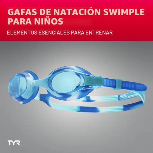Miniatura 5 de TYR Swimple Tie-Dye Kids' Swim Goggles Azul/Verde