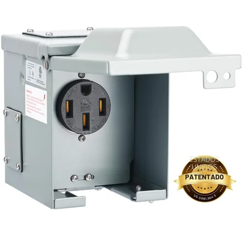 Miniatura 8 de RVGUARD Caja de toma de corriente de 50 amperios 125/250 voltios RV/EV, cerrada con cerradura resistente a la intemperie, panel de receptáculo