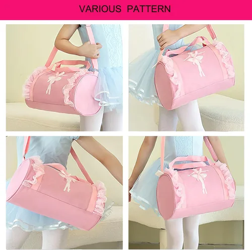 Miniatura 5 de Linda mochila de ballet para bailar tutú, bolsa de baile, impermeable, pequeña, bolsa de ballet, bolsa de gimnasio (morado)
