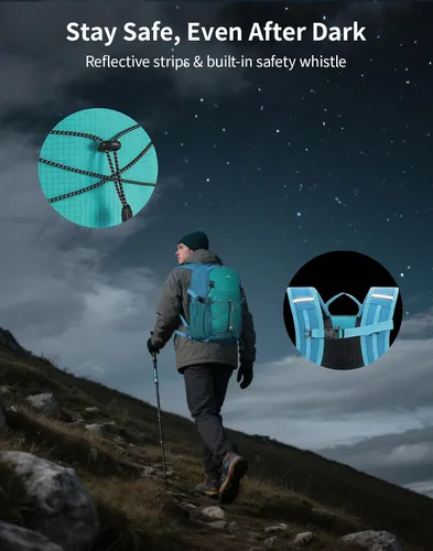 Miniatura 6 de ECOHUB Mochila pequeña de senderismo para hombres y mujeres, mochilas de viaje ligeras de 20 litros, resistentes al agua, para acampar, ciclismo