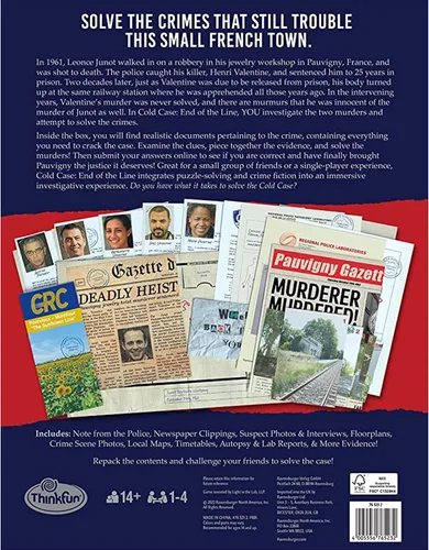 Miniatura 7 de ThinkFun Cold Case: End of The Line - Emocionante juego de misterio de asesinato Promueve el razonamiento deductivo y el pensamiento crítico