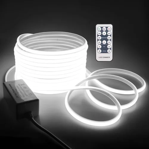 Miniatura 14 de Tira de luces LED COB de 5 M para dormitorio, 16.4 pies, luces LED de cuerda para exteriores, impermeable, blanco cálido, CA de 110 V ~ 120 V