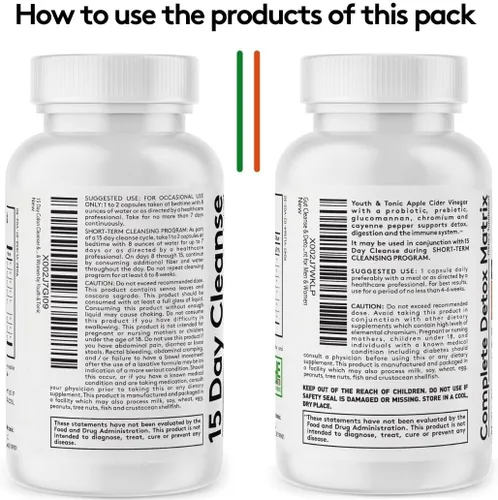 Miniatura 8 de Youth & Tonic Aminoácidos Bedtime Trim Limpiador de colon de 15 días y desintoxicación ACV para metabolismo de limpieza desintoxicante y músculos