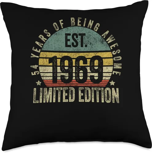 Miniatura 4 de Vintage 54 Year Old Est 1969 Limited Edition 54th Birthday Throw Pillow